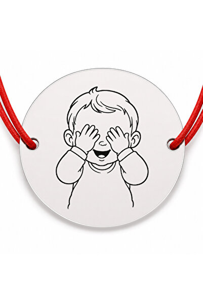 Simoshop Brățară argint 925 cu bănuț gravat bebe care se joacă de-a v-ați asc...