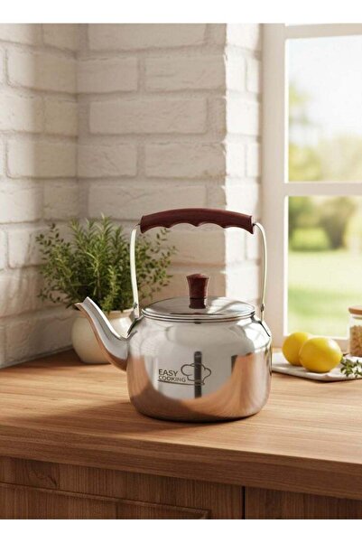 Easy Cooking Stainless Steel Tea Kettle 0.70 Liter Silver 18/10 (Made in Turkey)