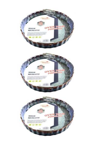 Trust 3-Piece Round Porcelain Baking Dish 25CM Dark Green