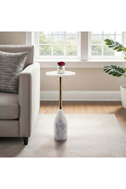 Sagebrook Home White Marble And Metal Gold Epl