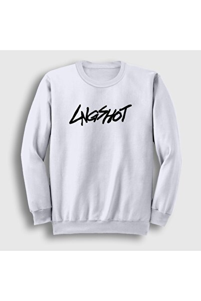 Presmono سويت شيرت أبيض بشعار K-Pop Lngshot للجنسين 617923tt