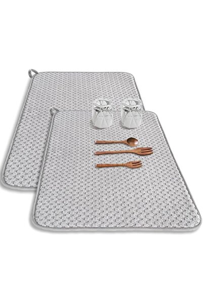 YHRY 2 Pack Dish Drying Mat for Kitchen Counter, Microfiber Ultra Absorbent D...