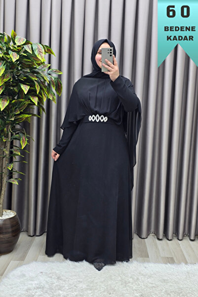 Elmas Tesettür Women's Clothing Plus Size Stoned Cape Chiffon Mevlana Evening...