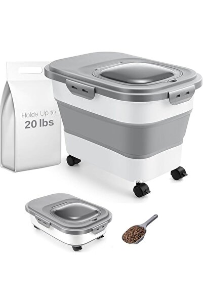 GENERAL PortablePortable Pet Food Container, 20-23L Collapsible Premium Airti...