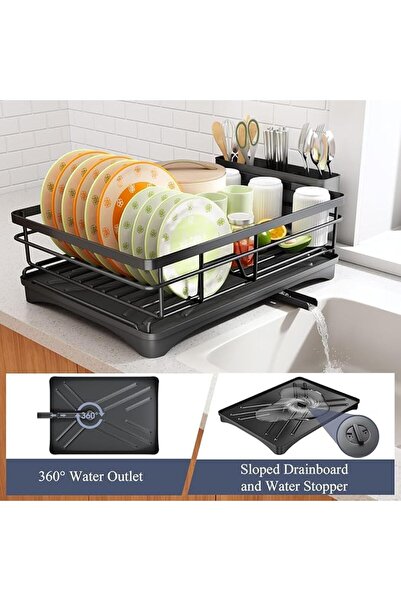 HOOKOR Dish Drying Rack 2 Tier Dish Rack Dish Drying Stand with Utensil Holde...