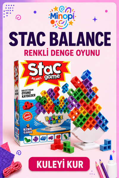 Minopi Stac Balance Game – Renkli Denge ve Kule Oyunu