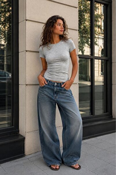Clothes Fast بلوزة نسائية أساسية ذات أكمام قصيرة وياقة دائرية وقصة ضيقة ونسيج...