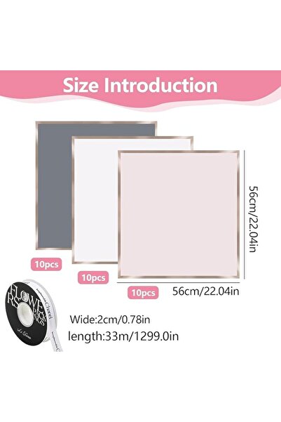 KASTWAVE Flower Wrapping Paper, 30 Sheets Waterproof Bouquet Wrap with 1 Roll...