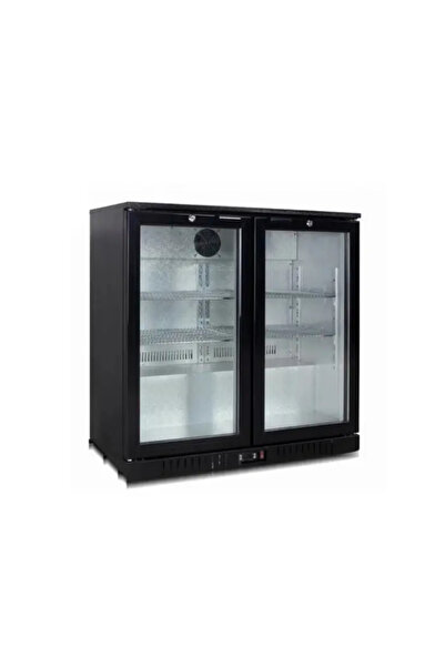 Ban Bancol 2 Door Glass Back Bar Display Refrigerator Model 210 - Black
