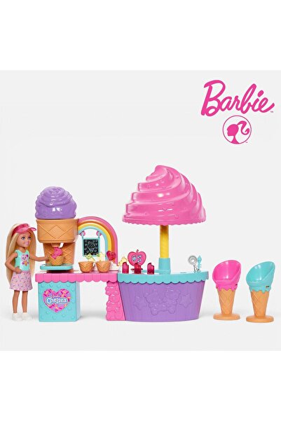 mattel Barbie Chelsea Stand Interactiv de Înghețată și Set cu Păpușă