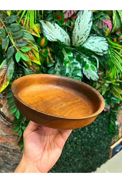 AĞAÇ VE KÜTÜK Doğal Ceviz Ahşap El Yapımı Servis Tabağı Oval Sunum Tabağı 22 cm