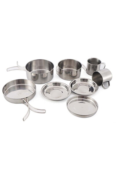 STARSTAR Outdoor camping cookware set, 8-piece stainless steel cookware set, ...