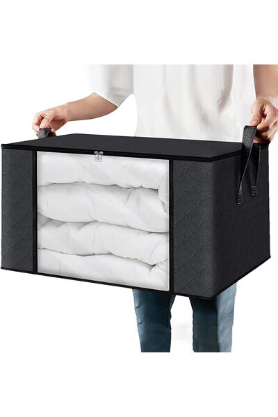 STARSTAR 4-Piece Clothing Storage Box Set Foldable Storage Bag 90L Transparen...