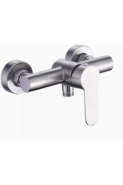 STARSTAR Four-hole brushed stainless steel shower faucet with diverter, wall-...