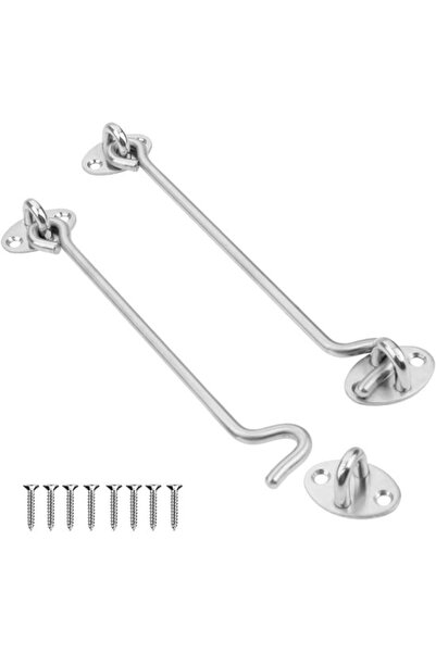 STARSTAR 2 storm hooks w/eyelets - 15 cm SS cabin hook - storm hooks for swin...