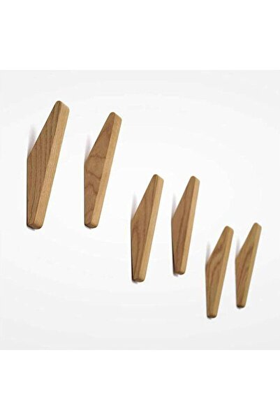 STARSTAR set of 6 vintage wooden hooks - 5kg load capacity, wall-mounted, mul...
