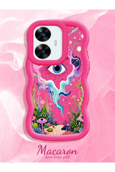 CHICASELUX Realme C55 Compatible Colorful Psychedelic Eye Mushroom Drawing Fl...