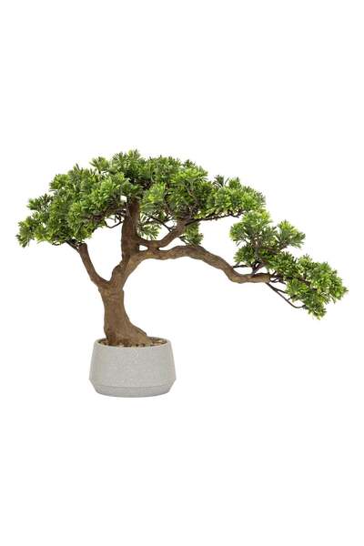 Atmosphera Bonsai artificial în ghiveci "Polin" - Ghiveci ceramic, Verde, H. ...