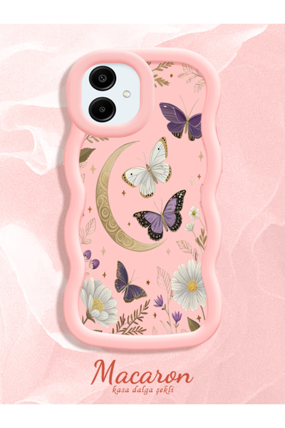 CHICASELUX Samsung Galaxy A06 4g Compatible Wavy Frame Moon Butterfly and Flo...