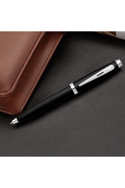 Sheaffer 100 9317 Ballpoint Pen Matte Black with Chrome Trims