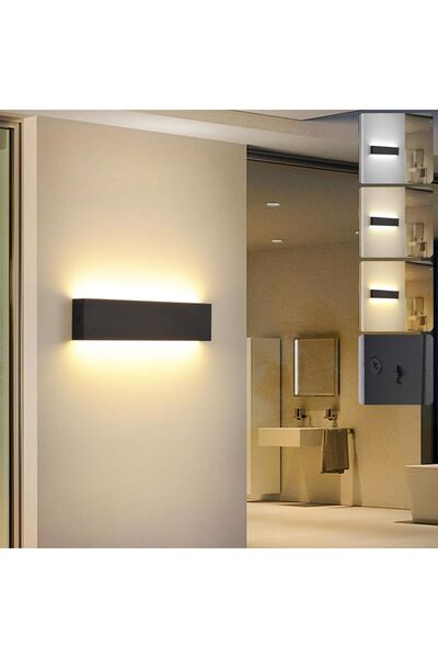 Dotail Aplică de perete LED, 10W, 855 lm, 3000K/4000K/6000K, 33 x 8 x 4 cm, a...