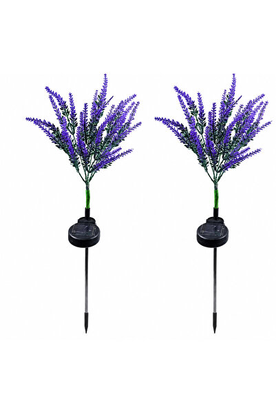 LEIHMANN Set 2x Lampa Solara de gradina tip lavanda, Iluminare LED alb cald, ...