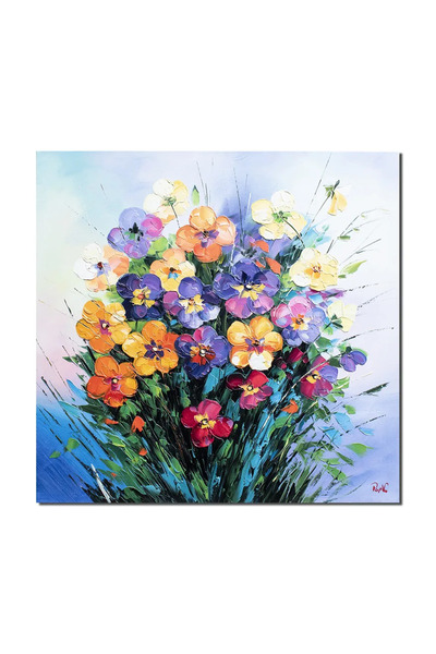 artnova 3D картина за всекидневна, спалня, Панселе, ръчно рисувана, 80x80см м...