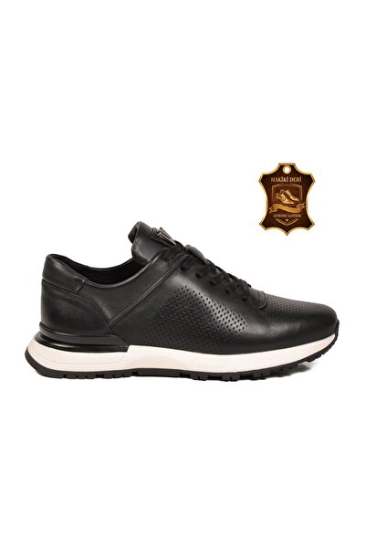 Voyager Black Lace-Up Genuine Leather Men's Sneaker M217 m