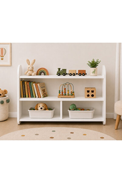HEPSİMONTE Montessori - Oval Kenarlı - Oyuncak Dolabı - Yatay