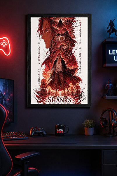 Charmbi Akagami No Shanks Black Wooden Framed Poster Premium Digital Print Pa...