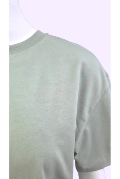 AHMERA Pastel Green Women's Oversize Crop T-Shirt