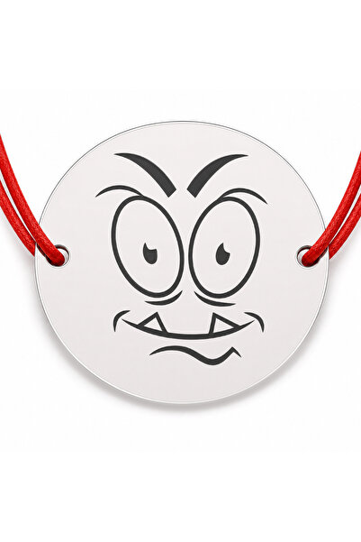 Simoshop Brățară argint 925 cu bănuț emoji, șnur reglabil — cadou simbolic