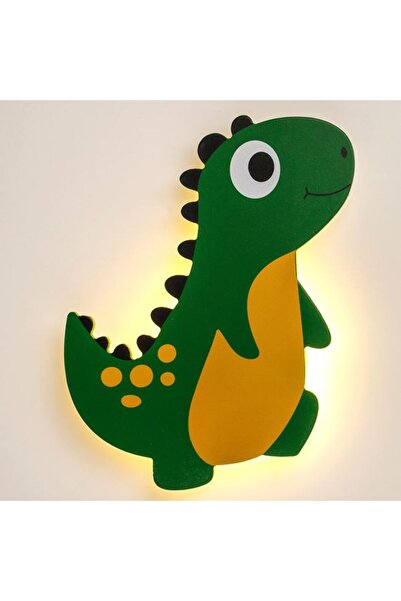 CATIANO Lampa Dinozaur Verde Maro cu LED 23.5x26cm
