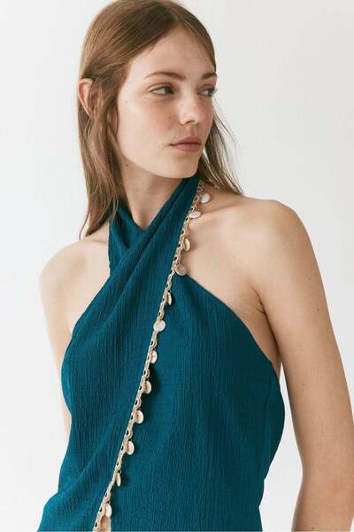 H&M Embellished halterneck top