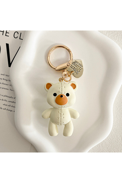 Choice white 4 Colors Creative Resin Bear Keychain Alloy Women's Backpack Car...