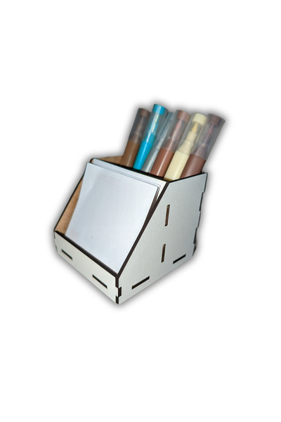 Generic Brand Organizator de Birou din Lemn pentru Pixuri și Cărți de Vizită
