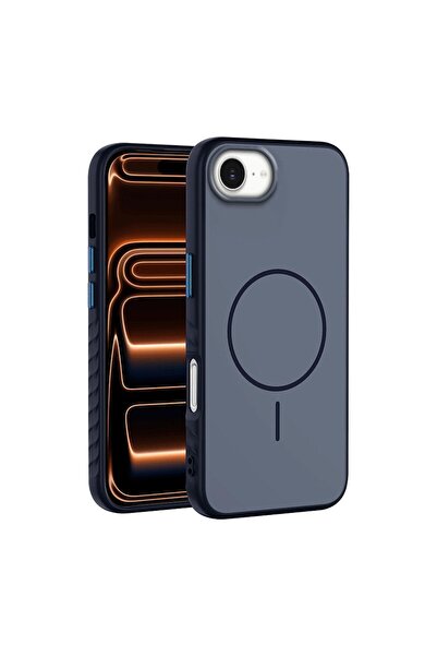 Zebana Apple iPhone 16e Uyumlu Kılıf Mono M-Safe Silikon Kılıf Lacivert