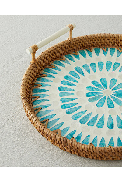 English Home Florence Rattan Tepsi 28 cm Kahverengi