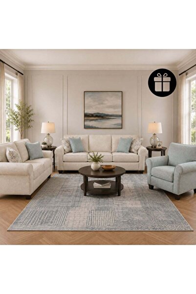 Ashley Furniture طقم أريكة فخم مع سجادة عصرية مجانية