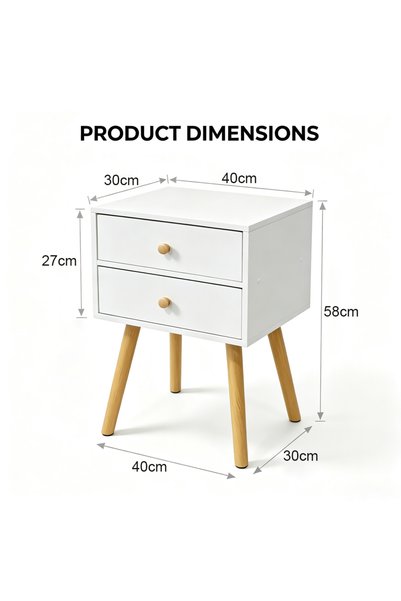 RahaShop Side Table with Storage Drawer And Open Shelf, Side Table Easy Assembly, for Bedroom Office Lounge Living Room Dorm