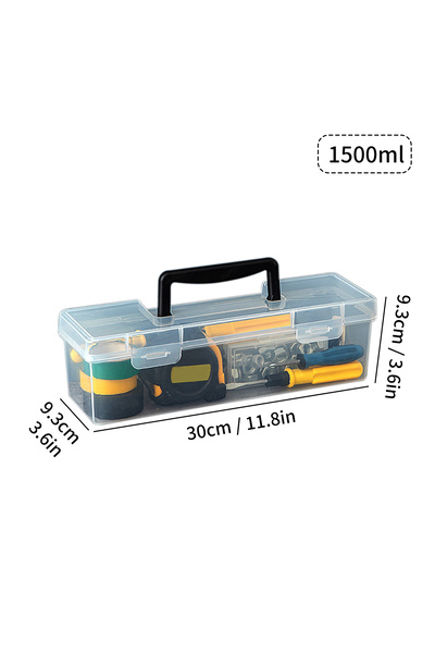 Choice3 Black 1.5L Transparent Handheld Toolbox Portable Large Capacity Thick...