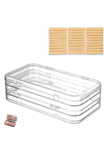 STARSTAR Transparent Three-Layer PET Artificial Nail Storage Box with Double-...