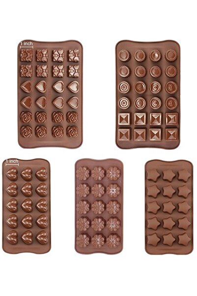 STARSTAR 5 chocolate molds, silicone molds, non-stick mold for chocolate, 3D ...