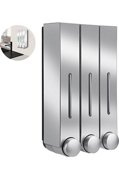 STARSTAR Square refillable wall-mounted shampoo and conditioner dispenser (3 ...