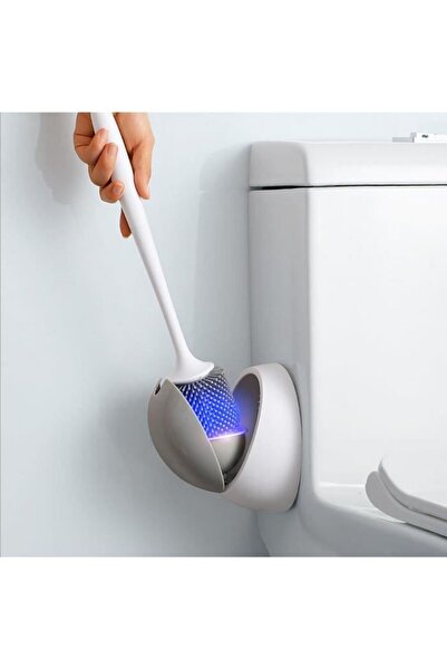 STARSTAR Bathroom silicone toilet brush with antibacterial bristles and quick...