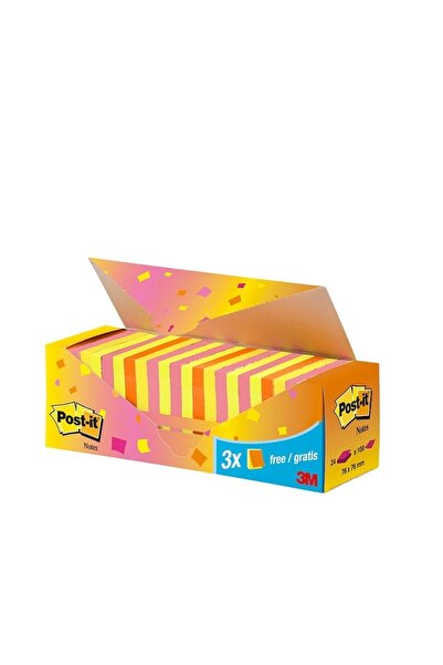 3M Notite adezive Post-it, culori neon asortate, 76 x 76 mm, 100 file/buc , 2...