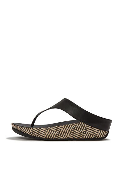 Fitflop صندل نسائي من لولو لوكس بتصميم جرافيكي من الجلد مع حزام للقدم