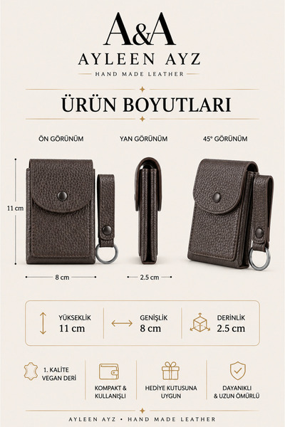 Ayleen Ayz Viral Vegan Leather Card Holder Wallet & Keychain Set |   Cash Money Box with Gift Box