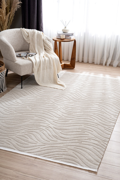 Koza Halı Koza Hayad Monaco Tozumaz Bej Halı Kilim Salon Oturma Odası Yatak O...