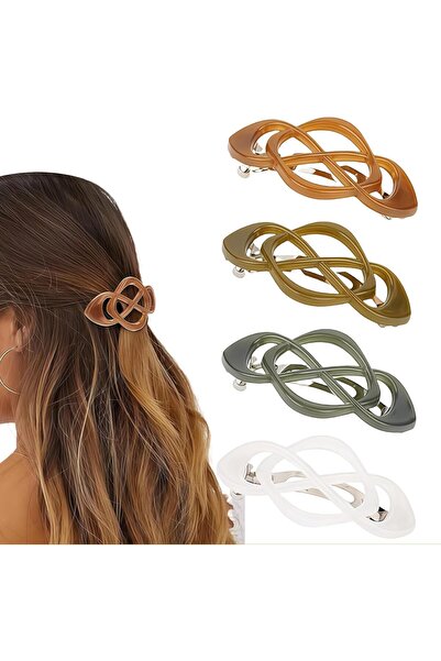STARSTAR 4-Piece French Sparkling Hair Clip Set—Women's Flat Hair Clips, Fine...